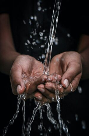 image of hands cupping water
